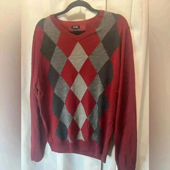 Merino wool blend argyle sweater size XL - Picture 1 of 4